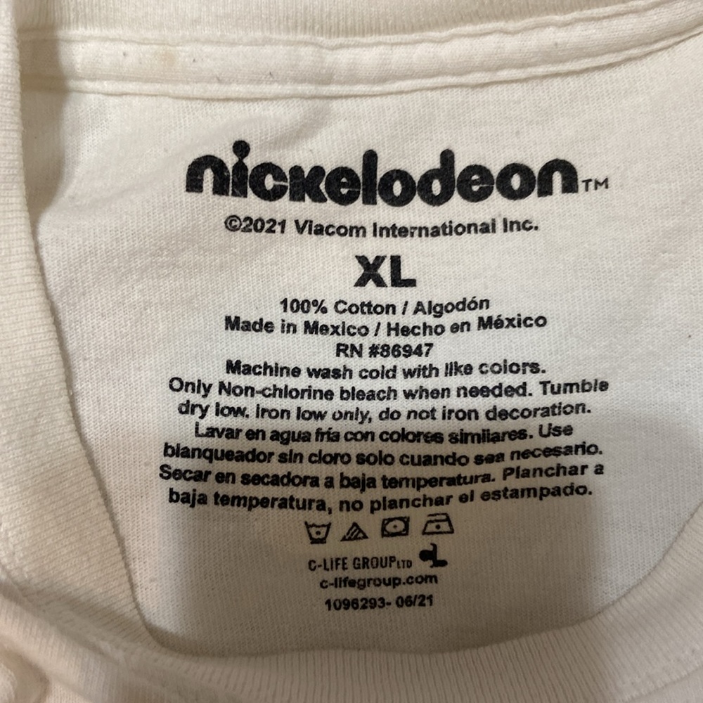 Vintage White T-Shirt Nickelodeon XL Short Sleeves w/Cartoon Characters - Picture 9 of 14